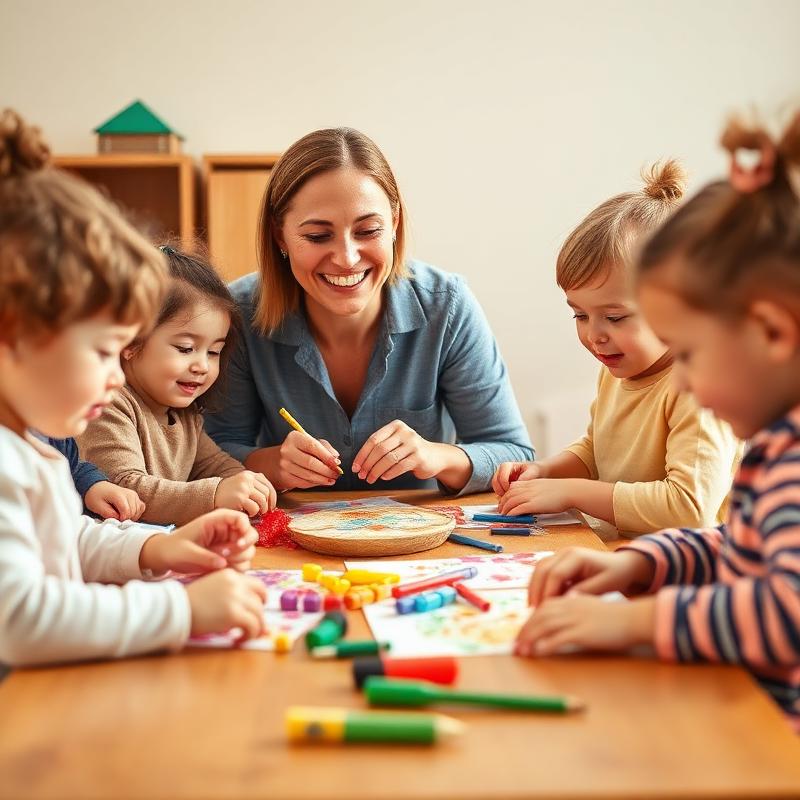 A practitioner supporting a child at Morning Glory Pre-School